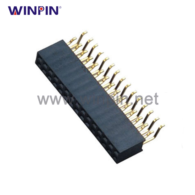 Female Header Connector 1.27mm Pitch H4.3 Dual Row 90° SMT